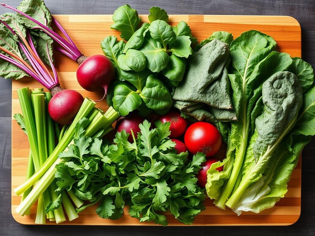 Assortment of nitrate-rich vegetables that boost nitric oxide production