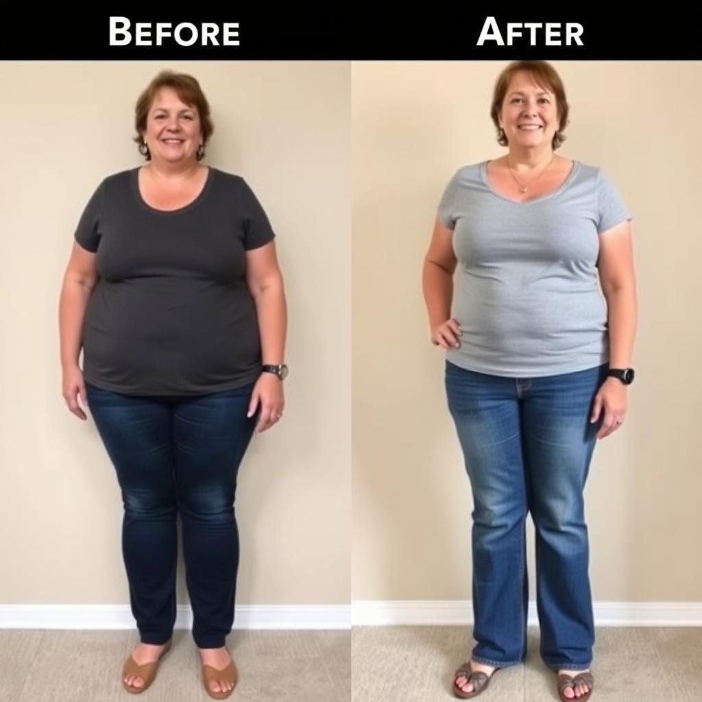 Before and after transformation of Jennifer who lost weight with [ZERO FAT]