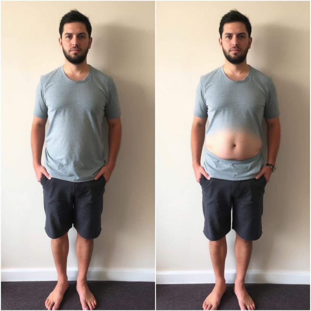 Before and after transformation of man who lost weight with KeySlim Drops