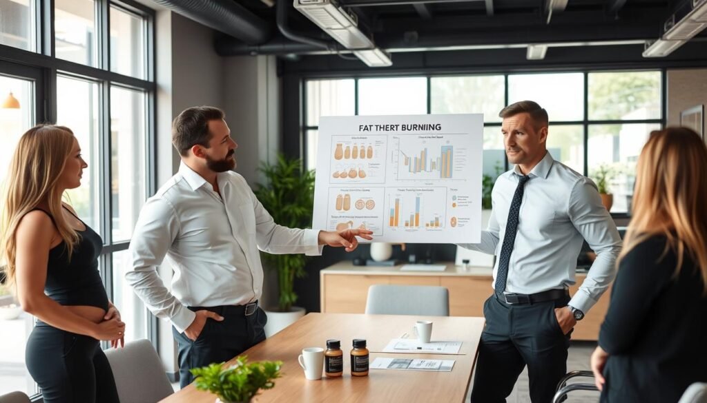 Fitness experts discussing the Best Fat-Burning and Energy Boosting Supplement Formula in 2025