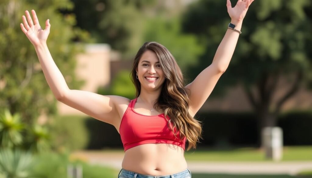 Happy, confident person who achieved weight loss success with KeySlim Drops