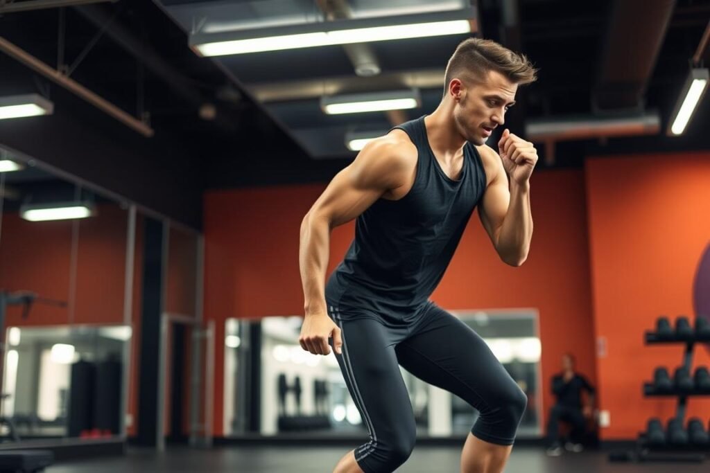 Person performing high-intensity interval training for metabolism boost