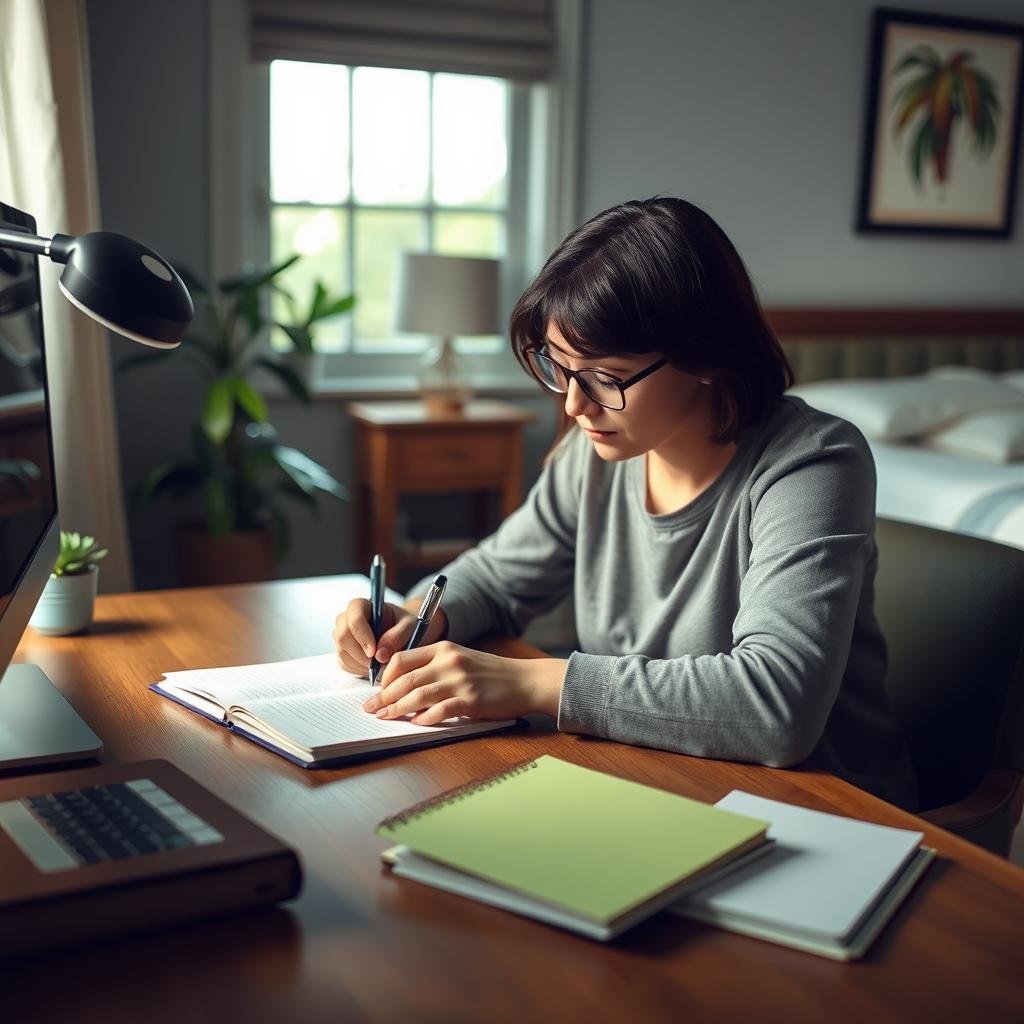 Person writing in a worry journal as part of science-backed sleep hacks Person writing in a worry journal as part of science-backed sleep hacks
