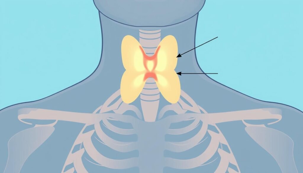 Best Thyroid Support Supplement Thyroid gland illustration showing its location in the neck and relationship to surrounding structures